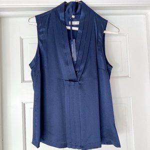 Martin + Osa Navy Silk Blouse (Size 4)